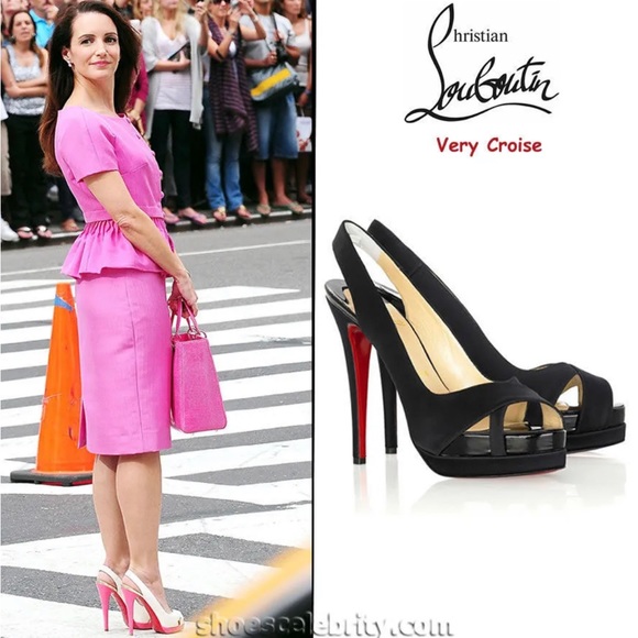 Christian Louboutin Black Leather Very Croise Slingback Platform Sandals - Picture 12 of 12